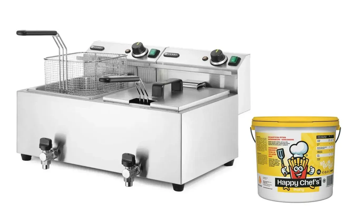 Frytownica manualna z kranem spustowym 2x8L