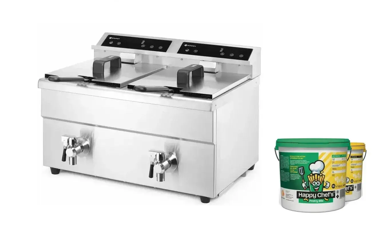 Frytownica indukcyjna z kranem spustowym 2x8L