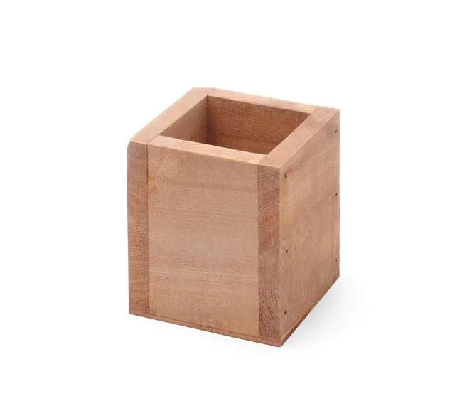 Drewniany pojemnik na sztuće 80x80x95 mm Wariant podstawowy