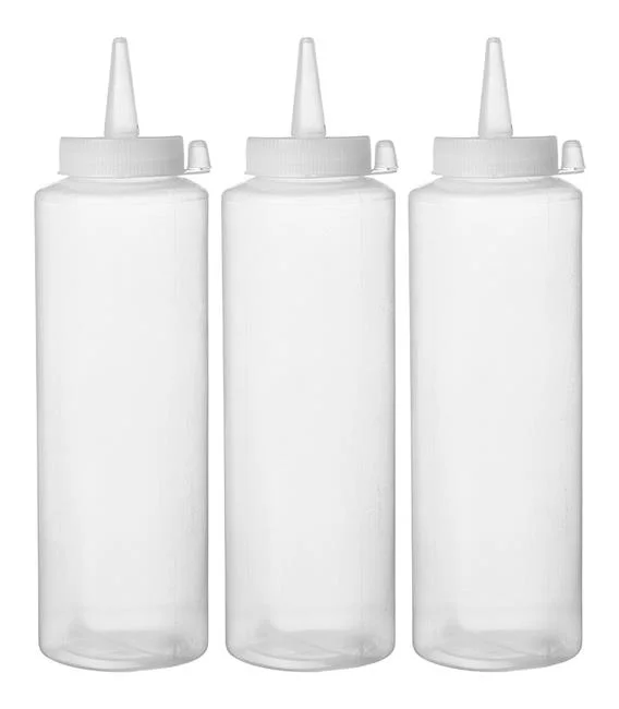 Dyspensery do zimnych sosów - 3 szt., HENDI, 0,35L, transparentny, 3 szt., o55x(H)205mm Wariant podstawowy