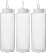 Dyspensery do zimnych sosów - 3 szt., HENDI, 0,7L, transparentny, 3 szt., o70x(H)240mm Wariant podstawowy