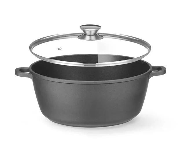 Garnek z powłoką nieprzywierającą, HENDI, 7,5L, czarny, 387x310x(H)130mm Wariant podstawowy