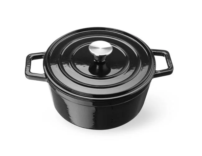 Garnek żeliwny emaliowany, HENDI, 3,7L, czarny, 317x240x(H)105mm Wariant podstawowy