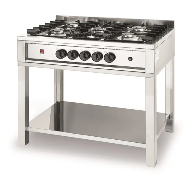 Kuchenka gazowa - 5-palnikowa Kitchen Line na podstawie otwartej Wariant podstawowy