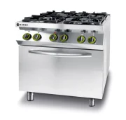 Kuchnia gazowa 4-palnikowa Kitchen Line z konwekcyjnym piekarnikiem elektrycznym GN1/1 Wariant podstawowy