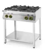 Kuchnia gazowa 4-palnikowa na podstawie otwartej, HENDI, Kitchen Line, 19kW, 800x700x(H)900mm Wariant podstawowy