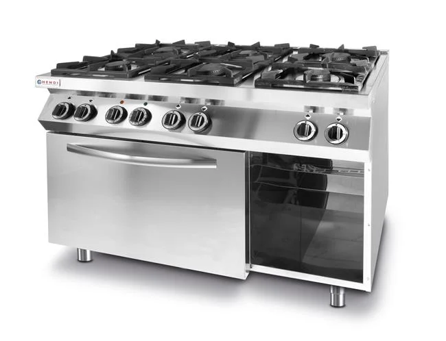 Kuchnia gazowa 6-palnikowa Kitchen Line z konwekcyjnym piekarnikiem elektrycznym GN 1/1 Wariant podstawowy