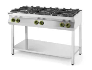 Kuchnia gazowa 6-palnikowa na podstawie otwartej, HENDI, Kitchen Line, 28,5kW, 1200x700x(H)900mm Wariant podstawowy