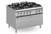 Kuchnia gazowa z nowymi palnikami FLEX BURNERS o mocy 7 kW i 11 kW, z piekarnikiem gazowym statycznym MAXI Wariant podstawowy