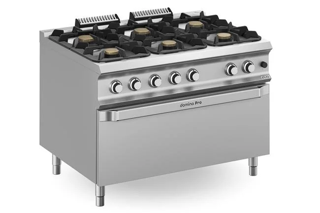 Kuchnia gazowa z nowymi palnikami FLEX BURNERS o mocy 7 kW i 11 kW, z piekarnikiem gazowym statycznym MAXI Wariant podstawowy
