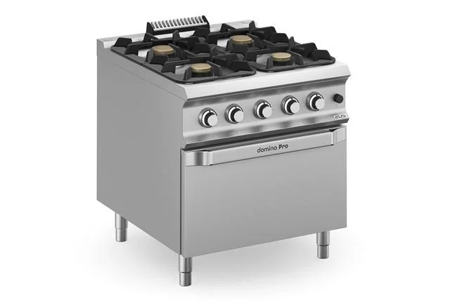 Kuchnia gazowa z nowymi palnikami FLEX BURNERS o mocy 7 kW i 11 kW, z piekarnikiem gazowym GN 2/1 Wariant podstawowy