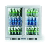 Lodówka barowa z podwójnymi drzwiami suwanymi, Arktic, 150L, srebrny, 220-240V/160W, 900x520x(H)840mm Wariant podstawowy