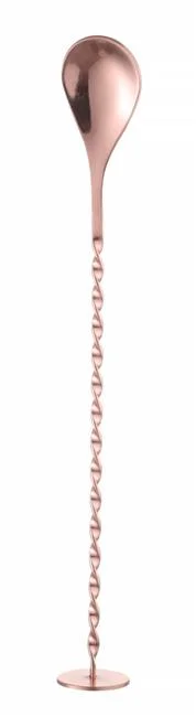 Łyżka barmańska z muddlerem, Bar up, miedziany, 280x35mm Wariant podstawowy