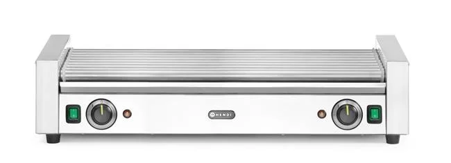 Podgrzewacz rolkowy do parówek XL - dwustrefowy, HENDI, 14 rolek, srebrny, 220-240V/2000W, 732x590x(H)168mm, Prostokątny Wariant podstawowy