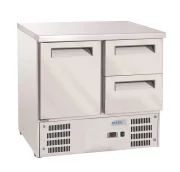 Stół chłodniczy z 1 drzwiami i 2 szufladami, Arktic, GN 1/1, 247L, 220-240V/143W, 900x700x(H)855mm Wariant podstawowy