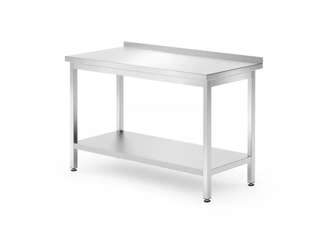 Stół przyścienny z półką - skręcany, głębokość 700 mm, HENDI, Kitchen Line, 1200x700x850 mm, 1200x700x(H)850mm Wariant podstawowy