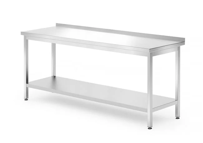 Stół przyścienny z półką - skręcany, głębokość 700 mm, HENDI, Kitchen Line, 1800x700x850 mm, 1800x700x(H)850mm Wariant podstawowy