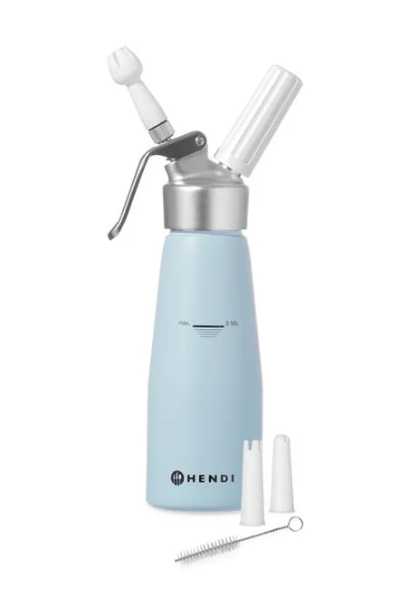 Syfon do bitej śmietany, HENDI, 0,5L, Błękitny, ?80x(H)260mm Wariant podstawowy