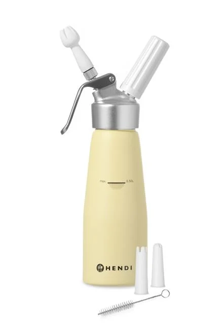 Syfon do bitej śmietany, HENDI, 0,5L, Pastelowy żółty, ?80x(H)260mm Wariant podstawowy