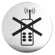 Tabliczka informacyjna samoprzylepna - zakaz używania telefonów komórkowych Wariant podstawowy