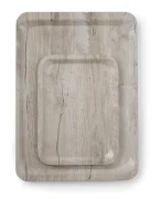 Taca do serwowania z laminatem z melaminy, antypoślizgowa, z wzorem drewna, AmerBox, jasne drewno, 240x340mm Wariant podstawowy