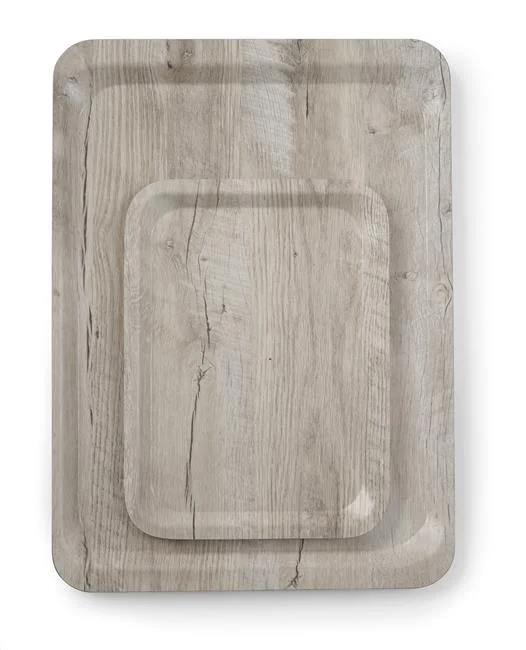 Taca do serwowania z laminatem z melaminy, antypoślizgowa, z wzorem drewna, AmerBox, jasne drewno, 240x340mm Wariant podstawowy