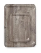 Taca do serwowania z laminatem z melaminy, antypoślizgowa, z wzorem drewna, AmerBox, ciemne drewno, 370x530mm Wariant podstawowy