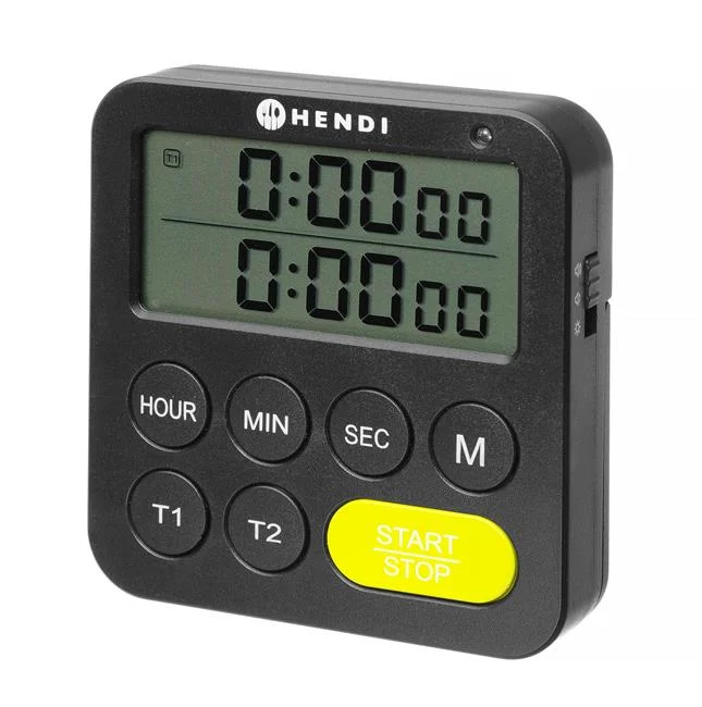 Timer dwuzakresowy, HENDI, czarny, 82x20x(H)86mm Wariant podstawowy