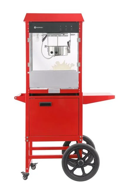 Urządzenie do popcornu z wózkiem, HENDI, czerwony, 220-240V/1155W, 940x510x(H)1553mm Wariant podstawowy