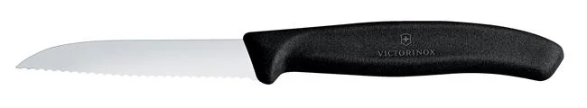 Victorinox Swiss Classic Nóż do obierania 8 cm, ząbkowane ostrze, czarny Wariant podstawowy
