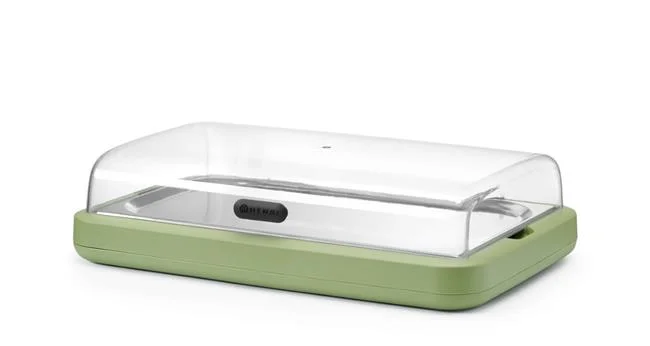 Witrynka chłodząca UNIQ, HENDI, designed by Robert Bronwasser, GN 1/1, zielony, 593x389x(H)147mm, Prostokątny Wariant podstawowy