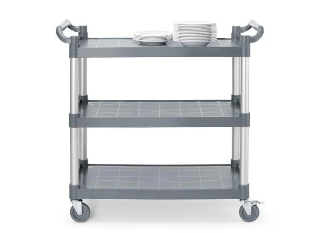 Wózek kelnerski 3-półkowy z polipropylenu, duży, AmerBox, 1010x500x(H)960mm Wariant podstawowy