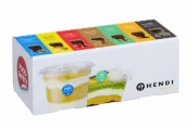 Zestaw etykiet jednorazowych Food Safety na każdy dzień tygodnia z podajnikiem, HENDI, 240x80x(H)100mm Wariant podstawowy
