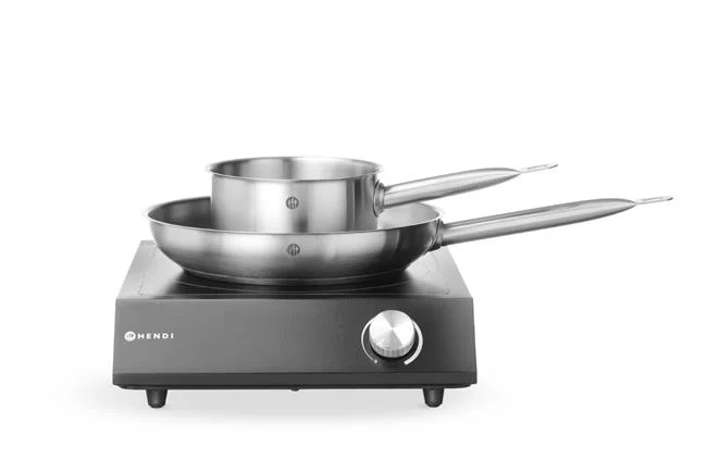 Zestaw: Kuchenka indukcyjna 3500W + rondel + patelnia, HENDI, czarny, 220-240V/3500W, 320x395x(H)95mm Wariant podstawowy